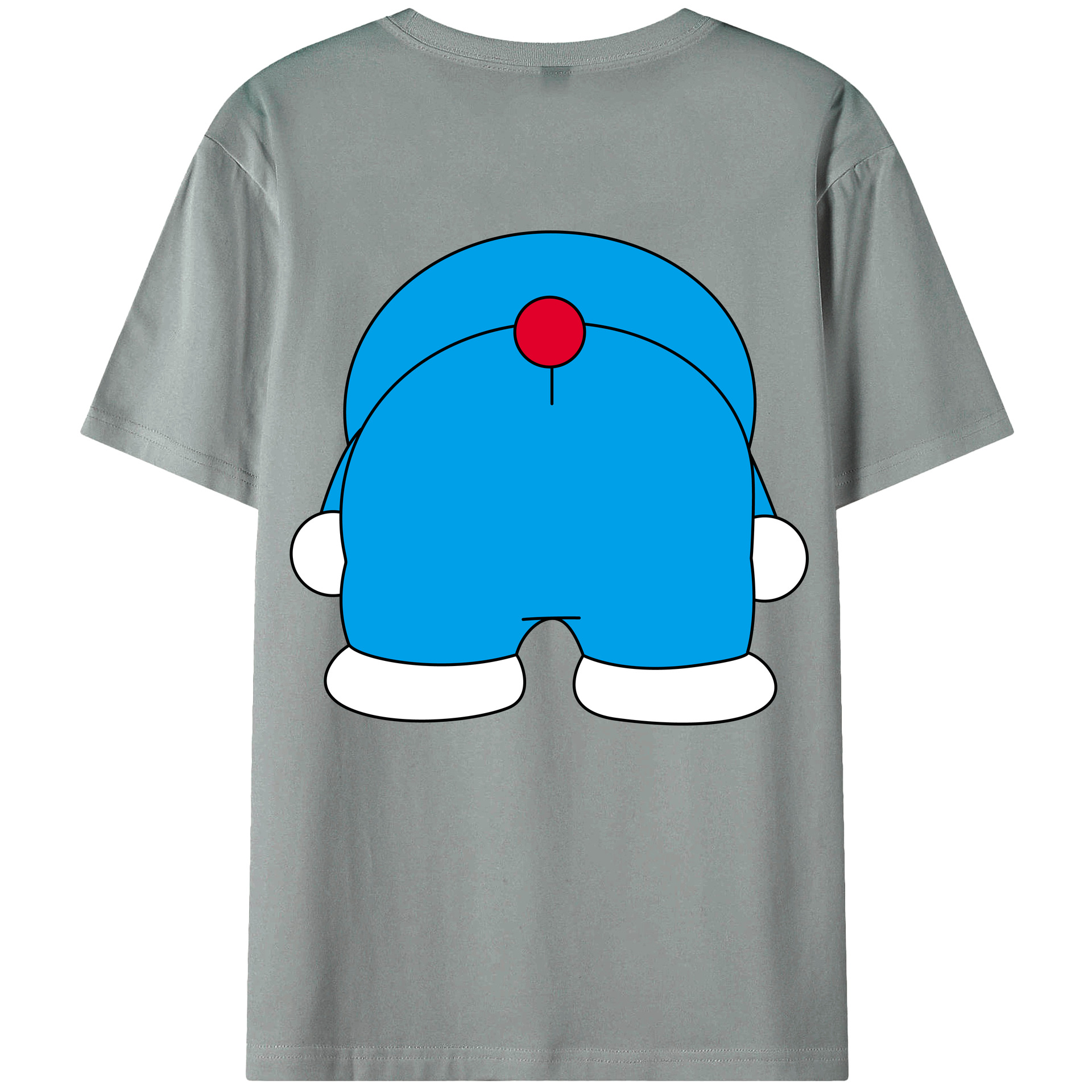 （画像用） ドラえもん Doraemon 綿100％ メンズ半袖Tシャツ（バックプリント） 通気性